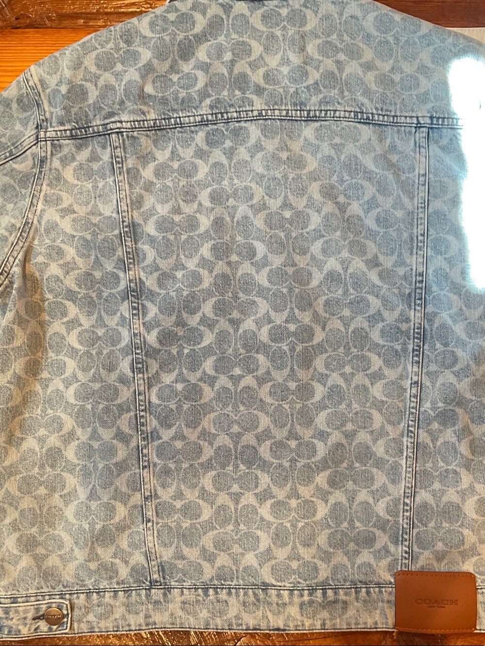 Coach Light Blue Monogram Denim Jacket Women’s XL Excellent Condition - Picture 9 of 9
